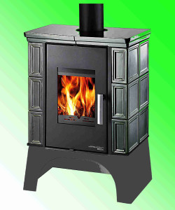 HAAS+SOHN EBOLI AL II s výměníkem, kachle zelená